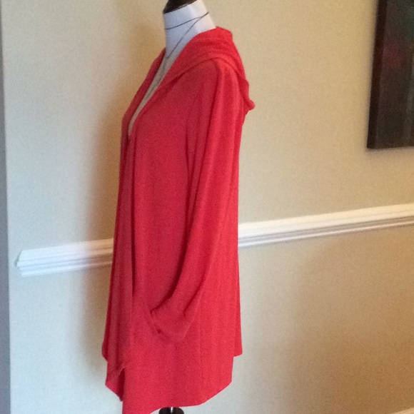 Cable & Gauge orange red knit hooded jacket - Picture 4 of 14